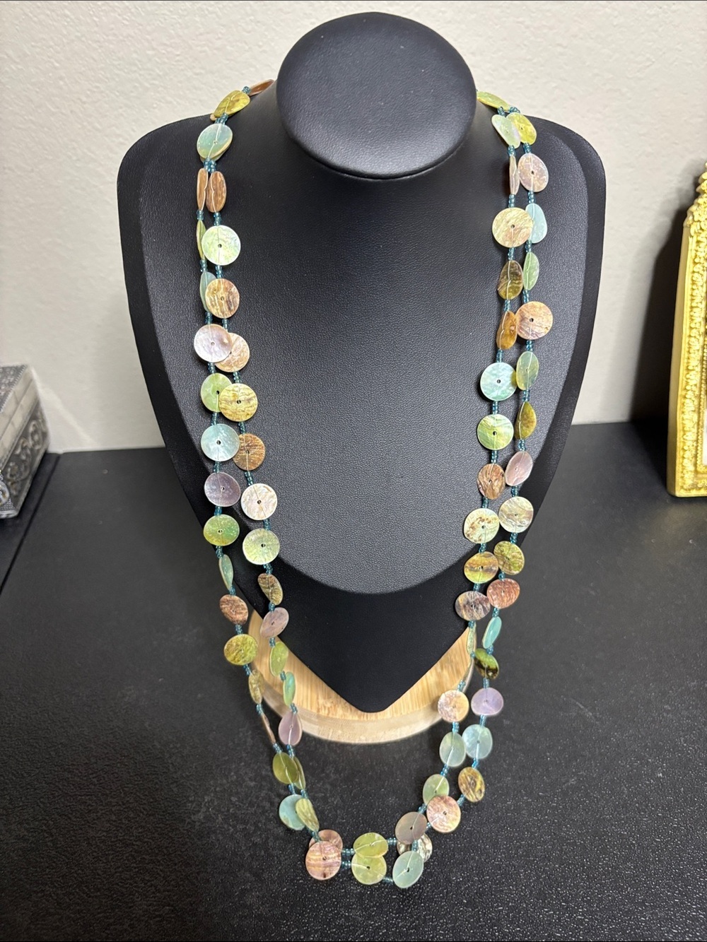 Multi-Color Shell MOP Boho Disc Strand Necklace - Women Jewelry